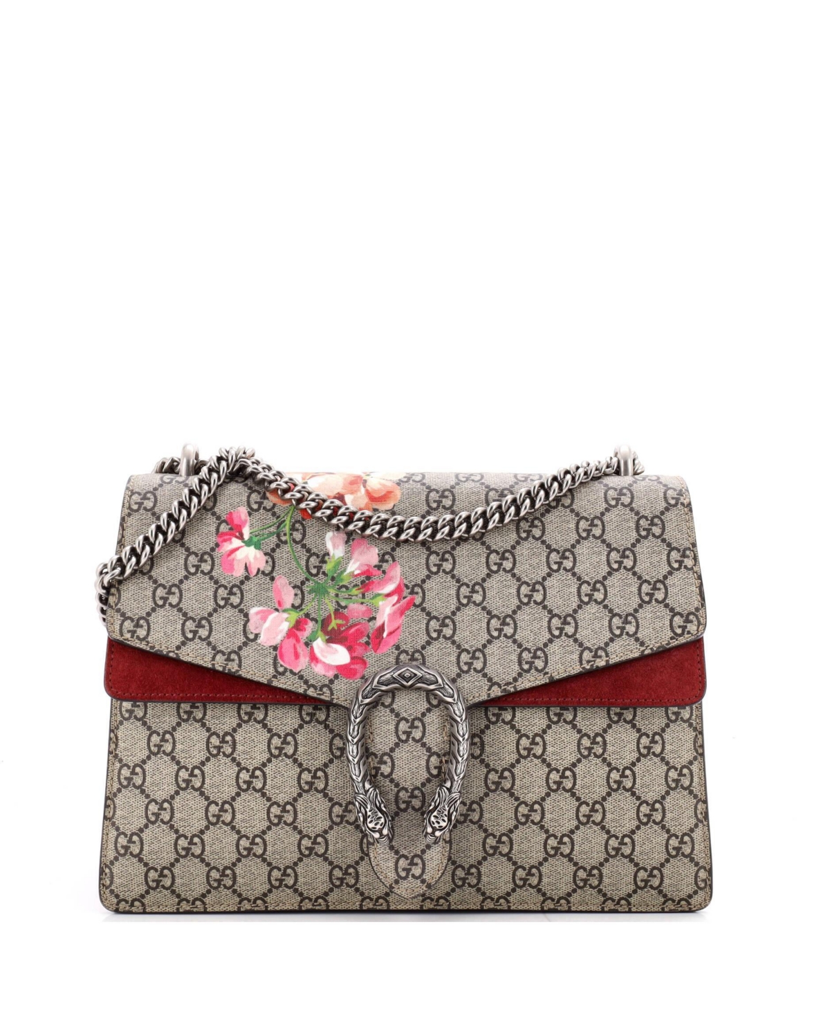Pre-Owned Gucci Medium Dionysus Bag Blooms Print Gg Coated Canvas - Brown