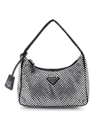 Mini Re-Edition 2000 Hobo Crystal Embellished Satin
