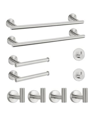 10 Bathroom Hardware Set S304 Stainless Steel Towel Bar Toilet Paper Holder Hooks 16"