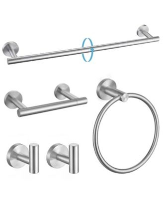 5 Piece 24" Bathroom Hardware Set Stainless Steel Wall Mounted Kit