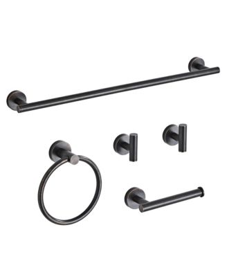 5 Piece 24" Bathroom Hardware Set Towel Rack Bar Wall Mounted Kit