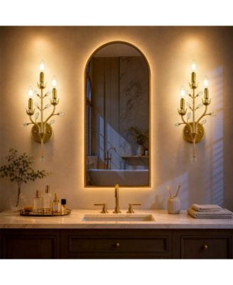 Wall Sconce with K9 Crystal Accents, E12 Bulb