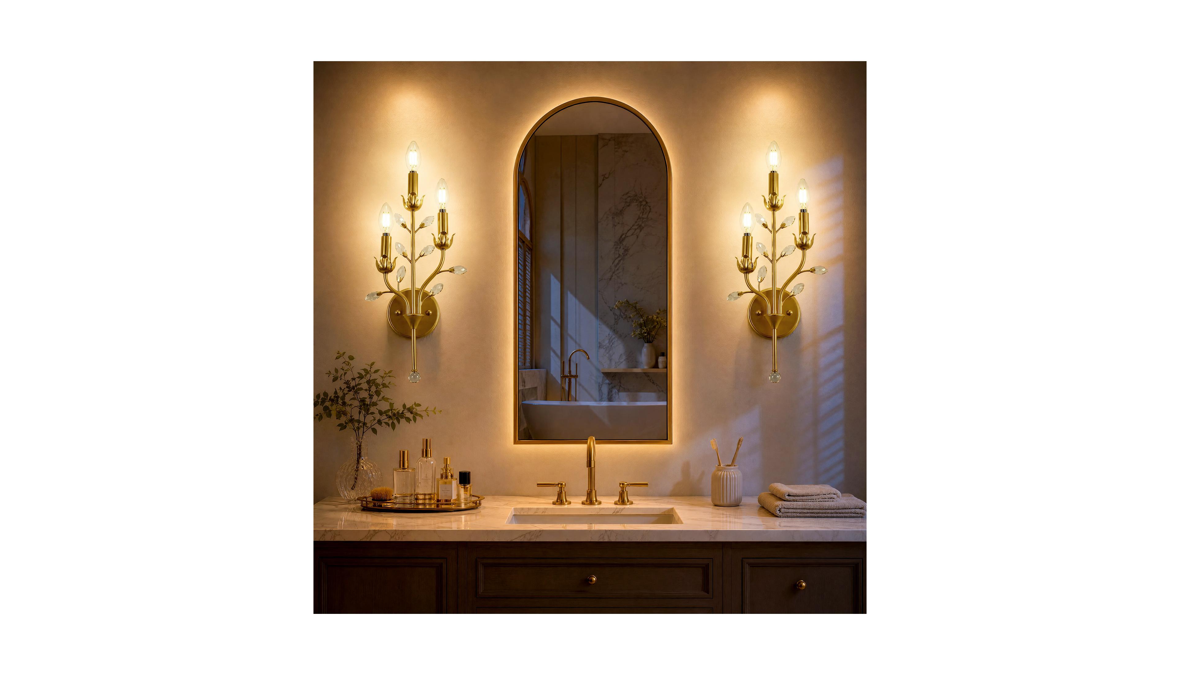 Tribesigns Wall Sconce with K9 Crystal Accents, E12 Bulb