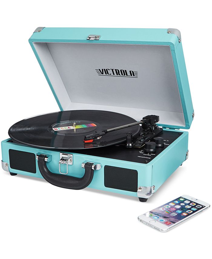 macys.com | Victrola Solid Suitcase Bluetooth Record Player