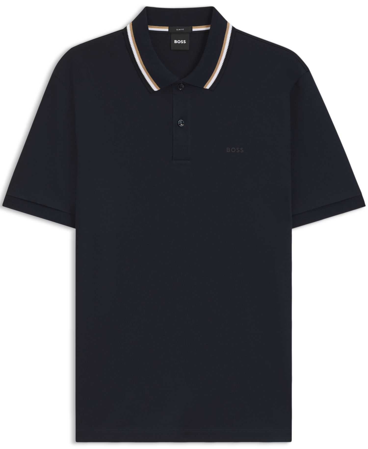 Men's Cotton Slim-Fit Striped Collar Polo Shirt