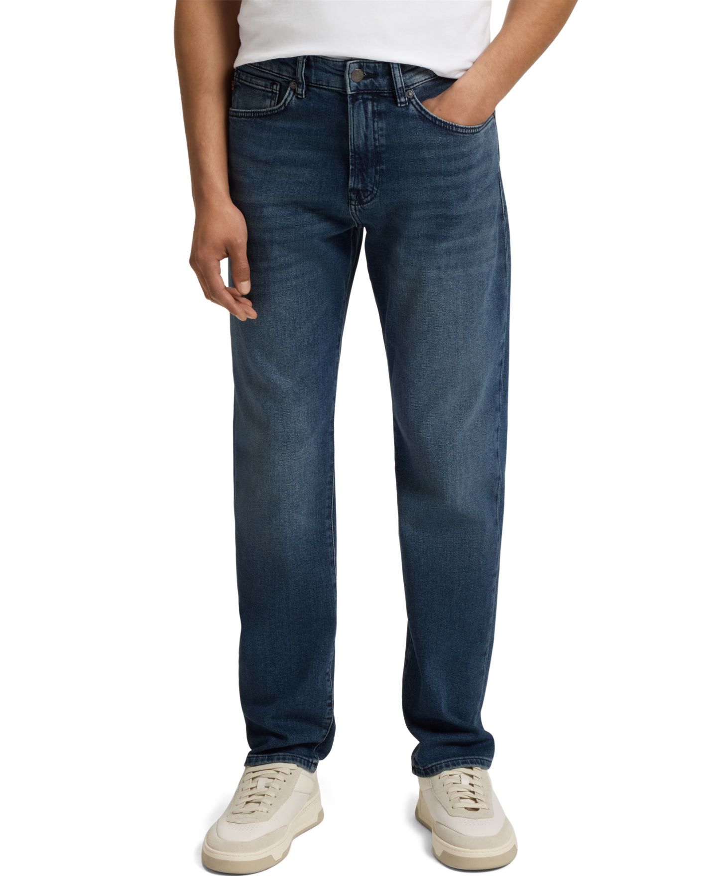 Мужские джинсы Hugo Boss Mid-Blue Comfort-Stretch Regular-Fit, цвет: Средний синий — фото 1