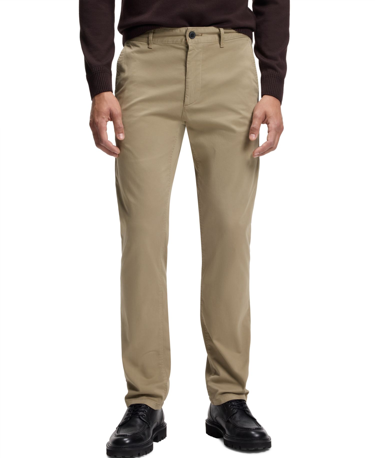 Men's Stretch-Cotton Satin Slim-Fit Chinos