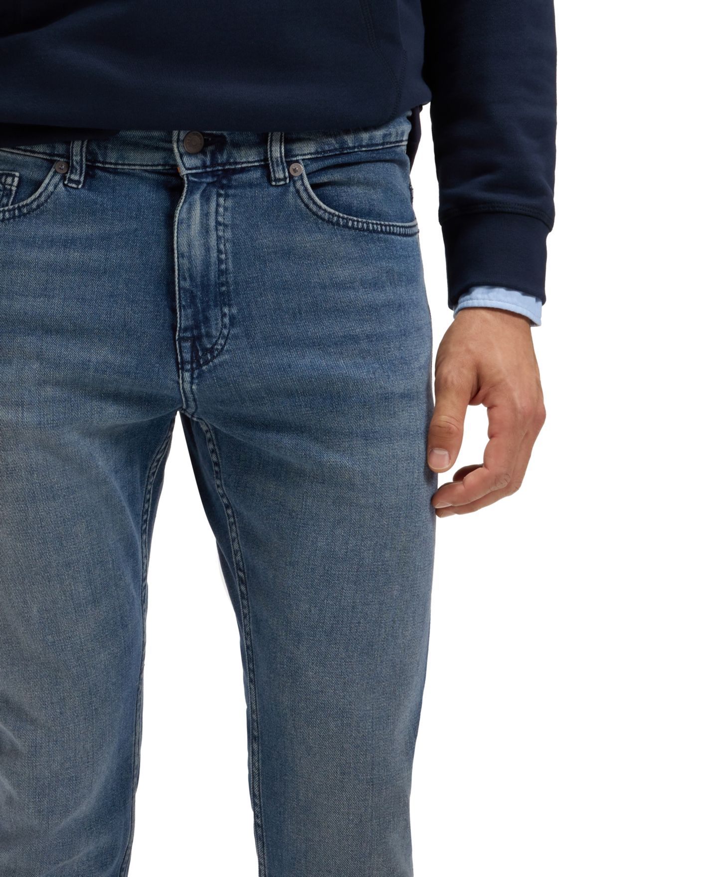 Мужские джинсы Hugo Boss Delaware Slim-Fit, цвет: Синий — фото 5