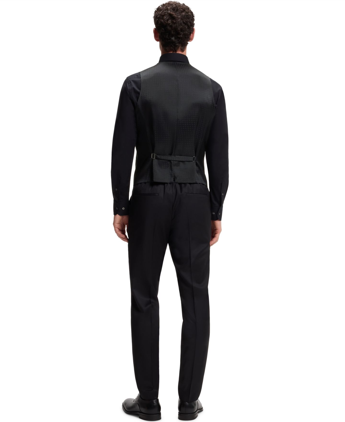 Мужской однобортный жилет Hugo Boss Boss, цвет: Чёрный — фото 7