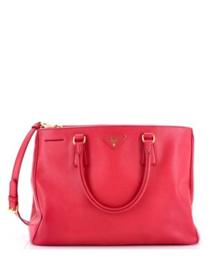 Medium Double Zip Lux Tote Saffiano Leather