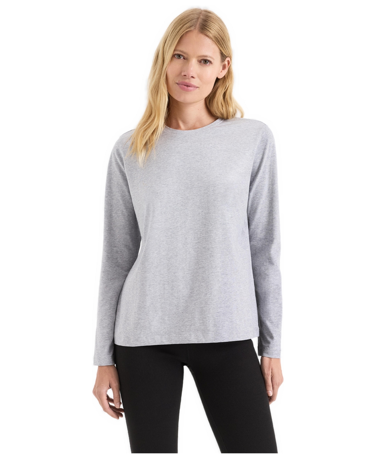 Pact Women's Organic Cotton Luxe Signature Long Sleeve Tee - Heather grey