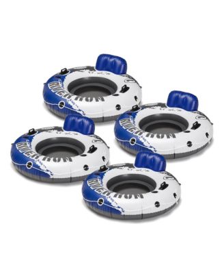 River Run Inflatable Floating Tube Water Raft for Lake River Pool (4 Pack)