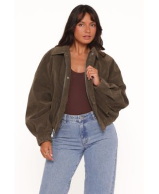 Women's Jensen Faux Suede Collared Bomber Jacket