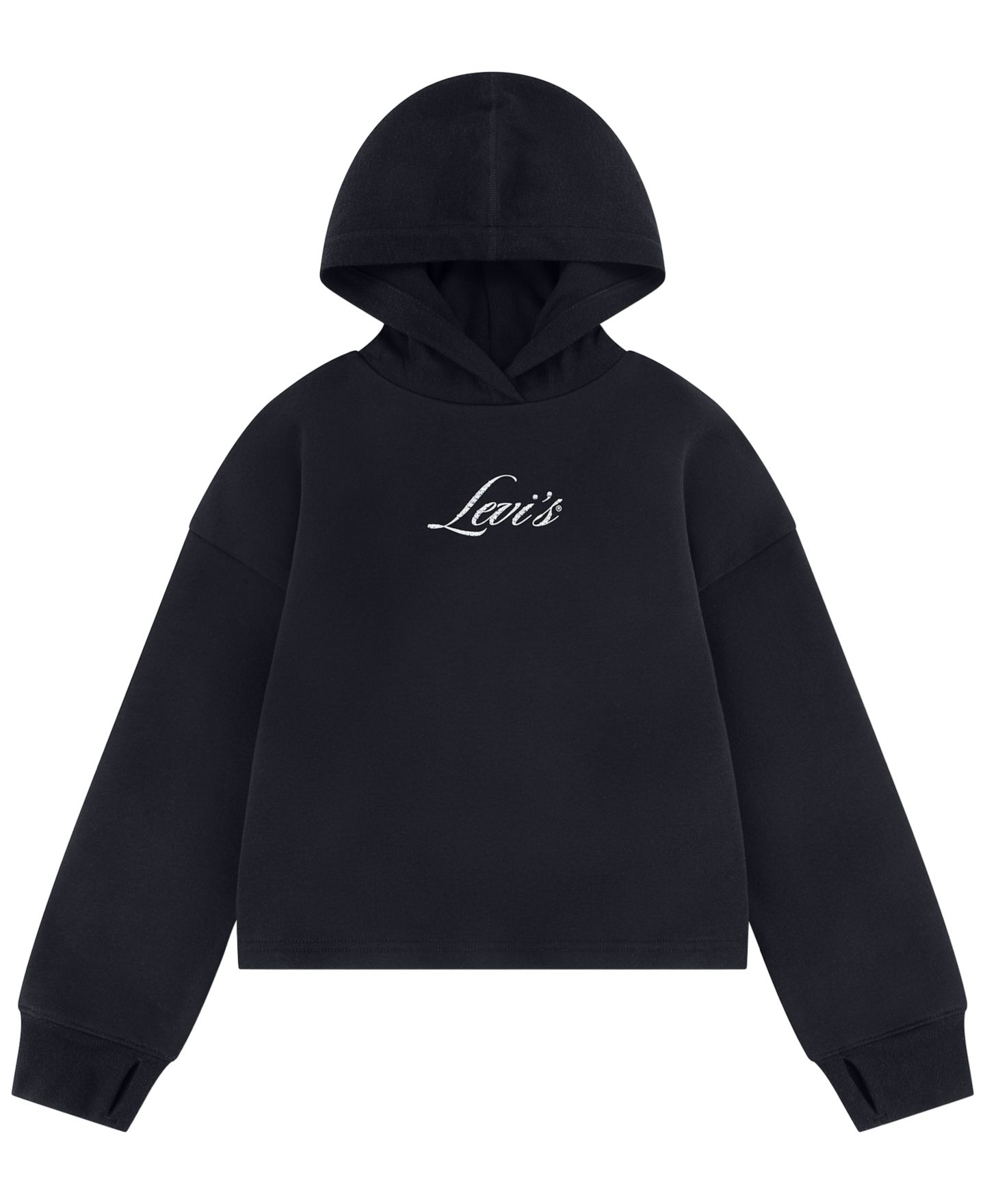 Худи Levi's Ribbed Long-Sleeve для девочек, цвет: Антрацитовый — фото 1