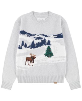 Boys' 5-18 Intarsia-Knit Embroidered Sweater