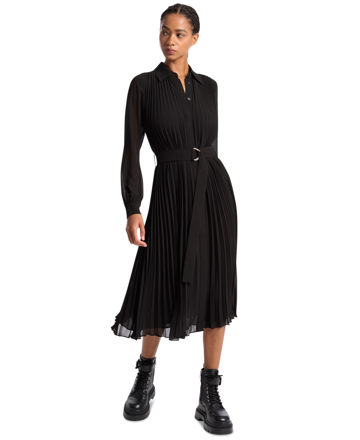 Michael Kors Women's Pleated Shirt Dress