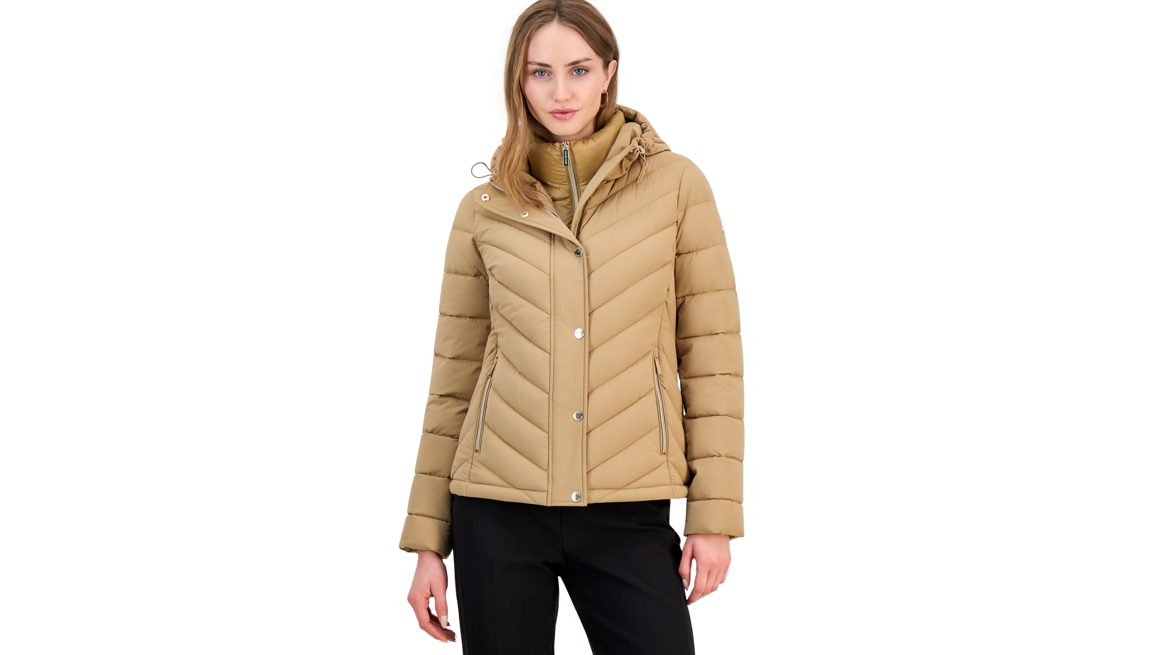Michael Kors Women's Hooded Bibbed Packable Puffer Coat
