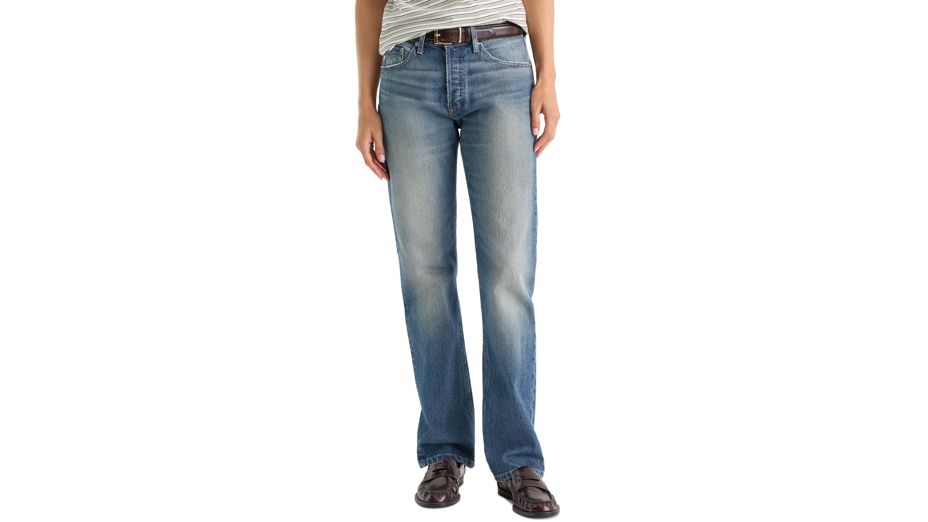 Good American Women's Vintage Straight Mid-Rise Jeans