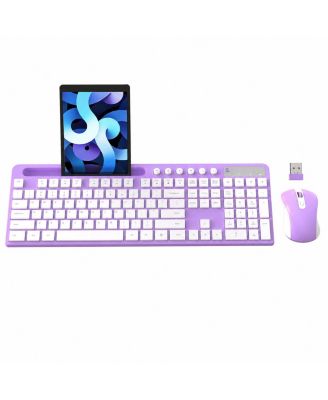 Wireless Silent Full-Size Keyboard and Mouse Combo [Compatible with Windows and macOS]