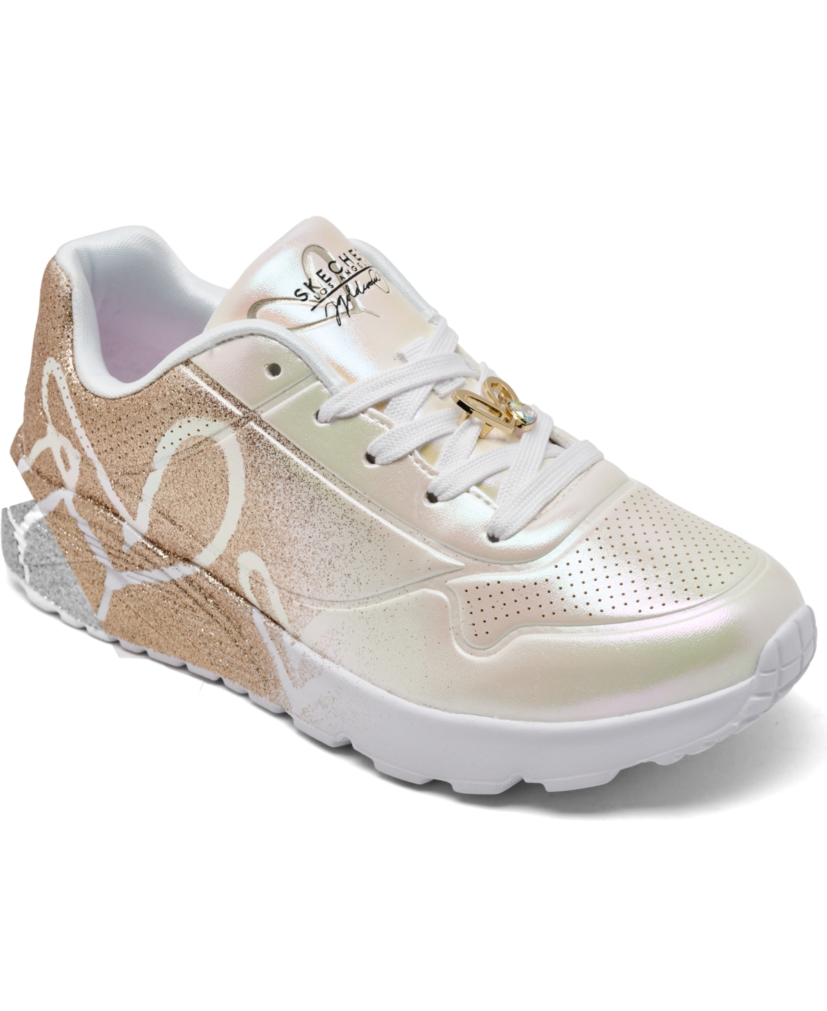 Skechers Little Girls Uno Lite Heartdust Forever Memory Foam Sneakers
