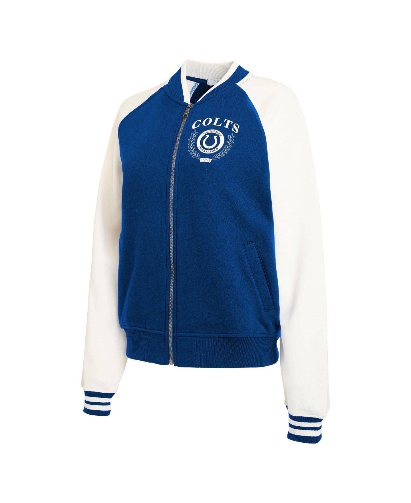 Женская куртка WEAR by Erin Andrews Royal Indianapolis Colts Full-Zip Fleece Varsity — фото 3