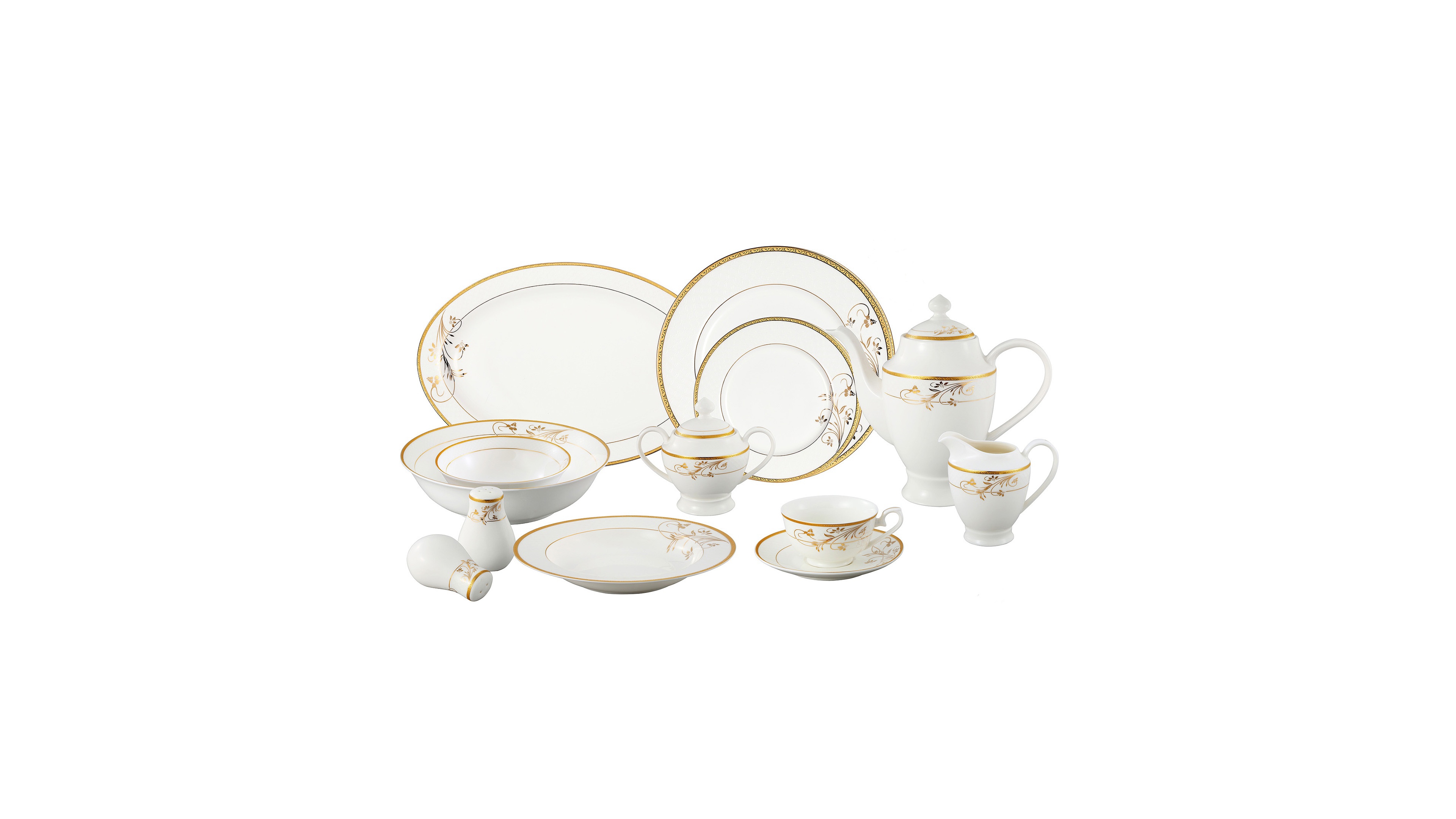 Lorren Home Trends Rosalia 57-pc Dinnerware Set, Service for 8