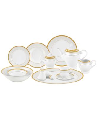 Alina Gold 57-PC Dinnerware Set, Service for 8