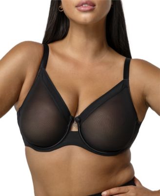 Women's Sheer Mesh Full Coverage Unlined Underwire Bra