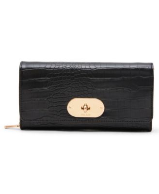 Oval Turn-Lock Chain Crossbody Wallet