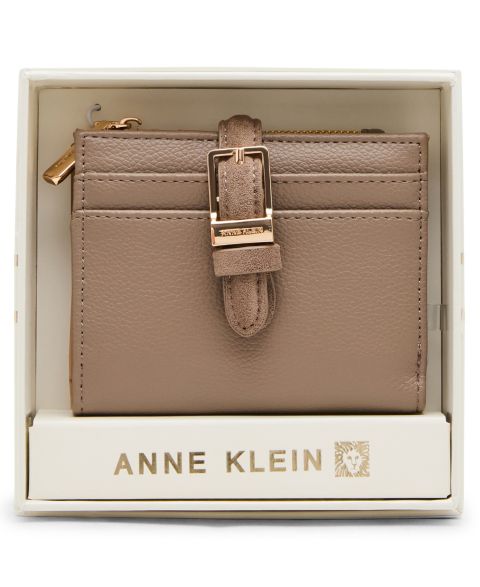 Двойной кошелёк Anne Klein с пряжкой золотистого цвета, цвет: Бежевый
