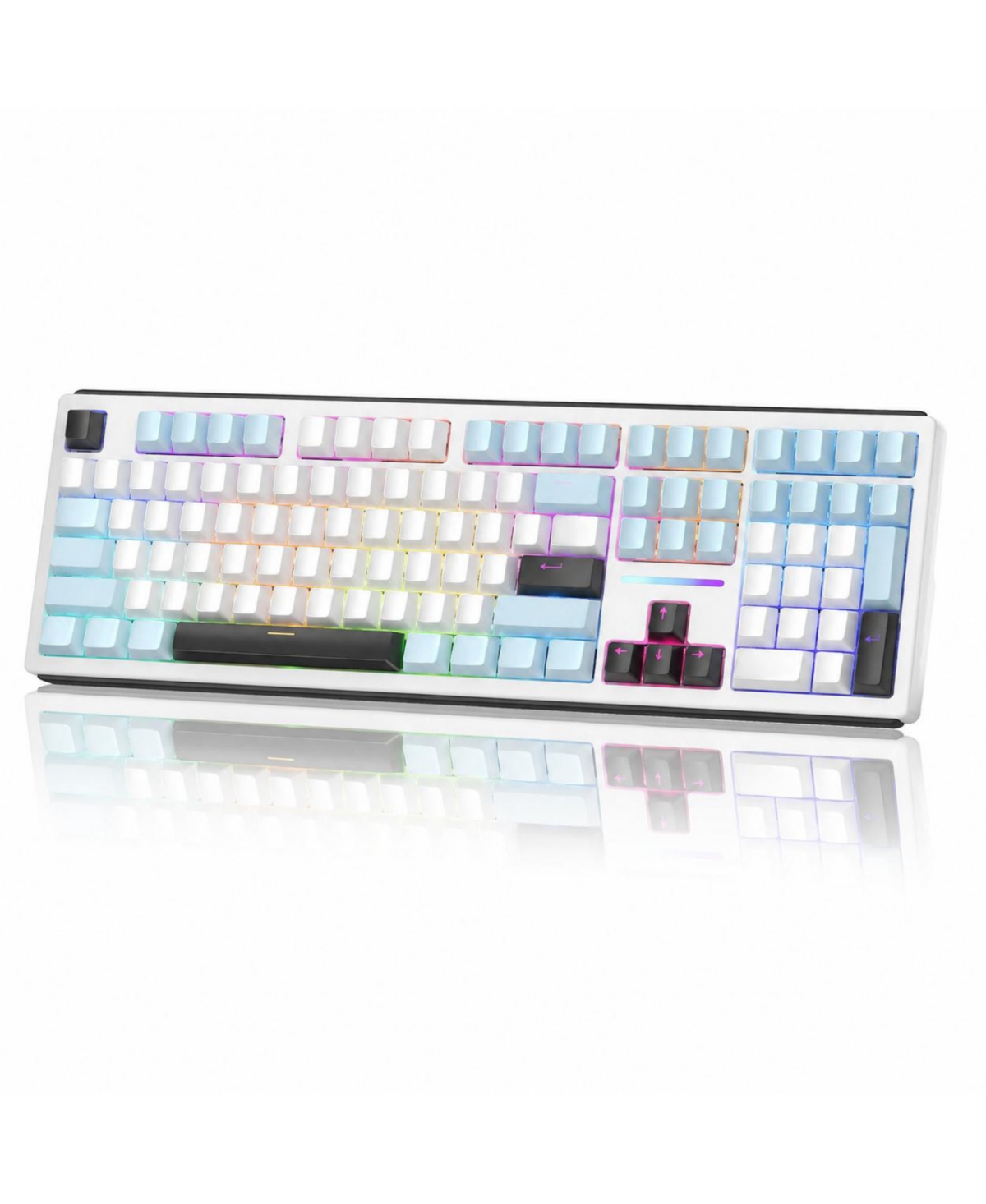 Lofree Wireless Mechanical Gaming Keyboard 108 Key Hot Swappable Rgb Tri Mode - Blue-white