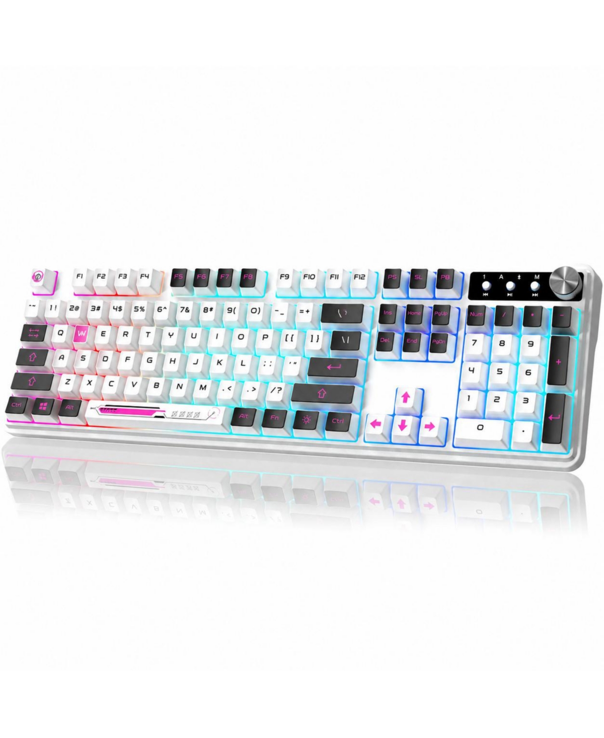Lofree Wireless Mechanical Gaming Keyboard 108 Key Hot Swappable Rgb Tri Mode - Pink  white