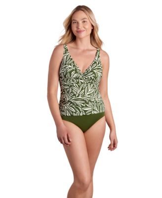 Women's Emely Ruched V-Neck Tankini and Swim Briefs