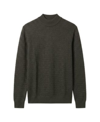 Men's Cable-Knit Merino Wool Turtleneck Sweater