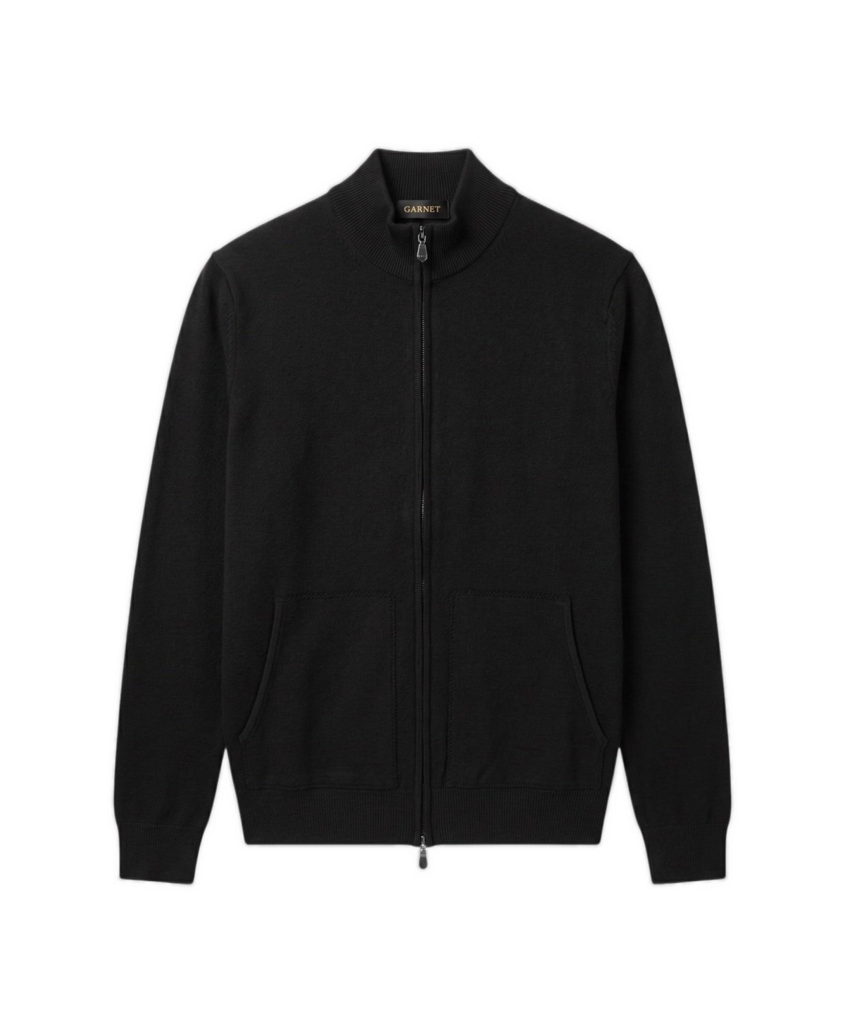 Garnet Men's Regular-Fit Full-Zip Mock Neck Sweater - Black