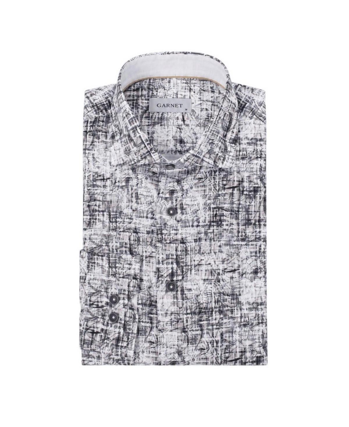 Garnet Men's Print Spread-Collar Long-Sleeve Shirt