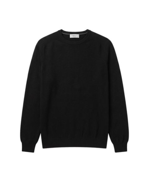Мужской лёгкий свитер Garnet обычного кроя с круглым вырезом, цвет: Чёрный