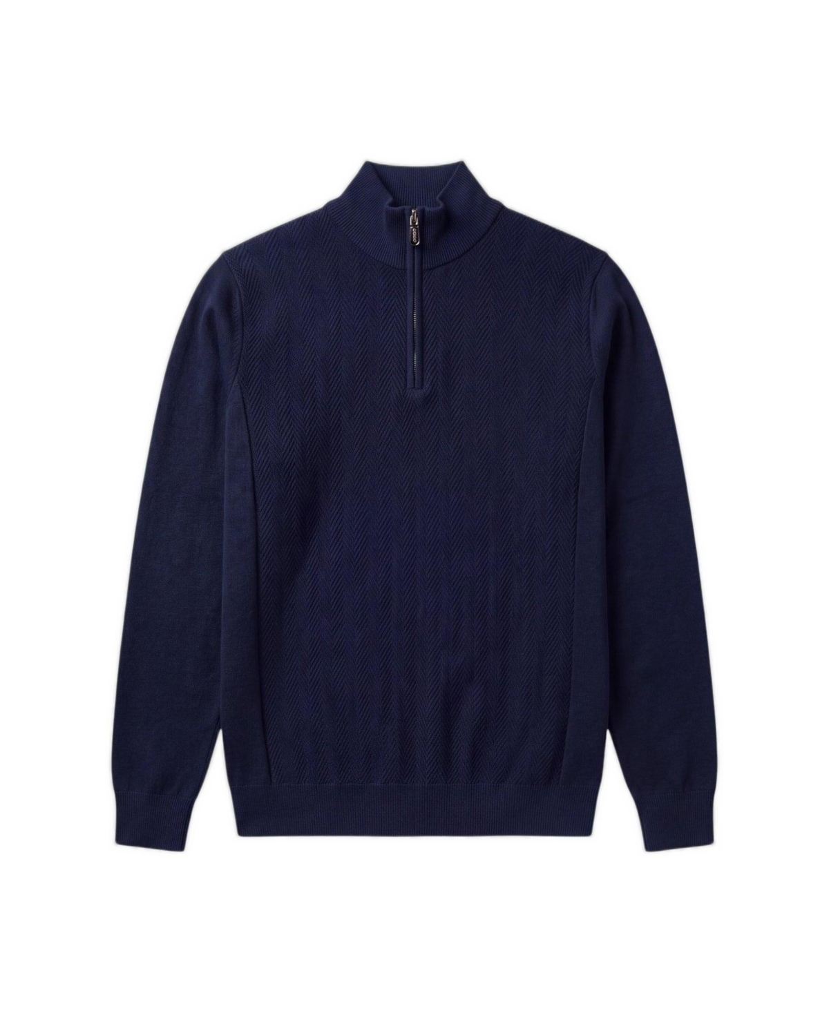 Garnet Men's Regular-Fit Quarter-Zip Mock-Neck Sweater - Navy