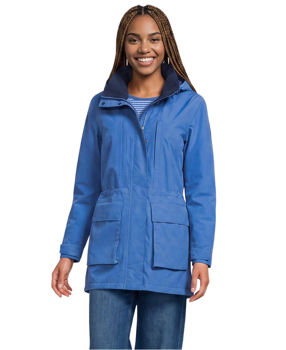 Lands' End Women's Squall Waterproof Insulated Parka - Muted cobalt blue