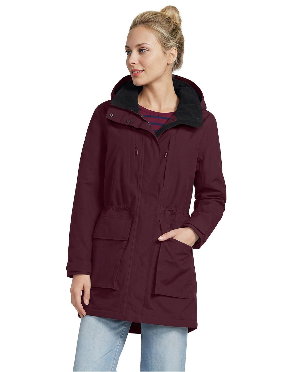 Lands' End Women's Squall Waterproof Insulated Parka - Lush burgundy