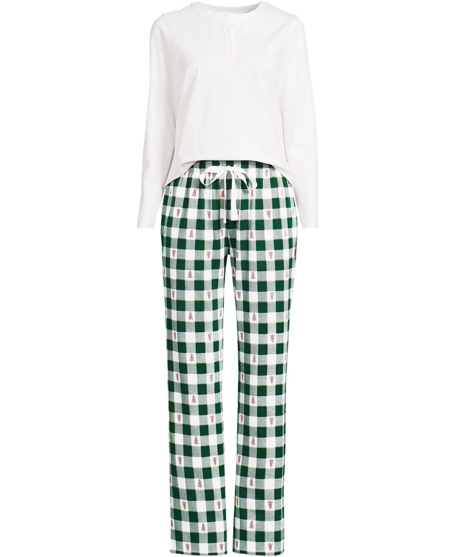 Women's Knit 2 Piece Pajama Set - Long Sleeve Top and Pants