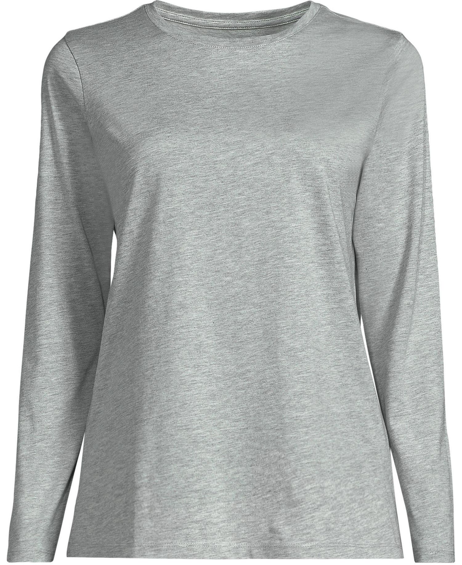 Plus Size Supima Cotton Long Sleeve Crewneck T-Shirt