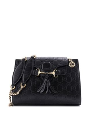 Small Emily Chain Flap Shoulder Bag Guccissima Leather