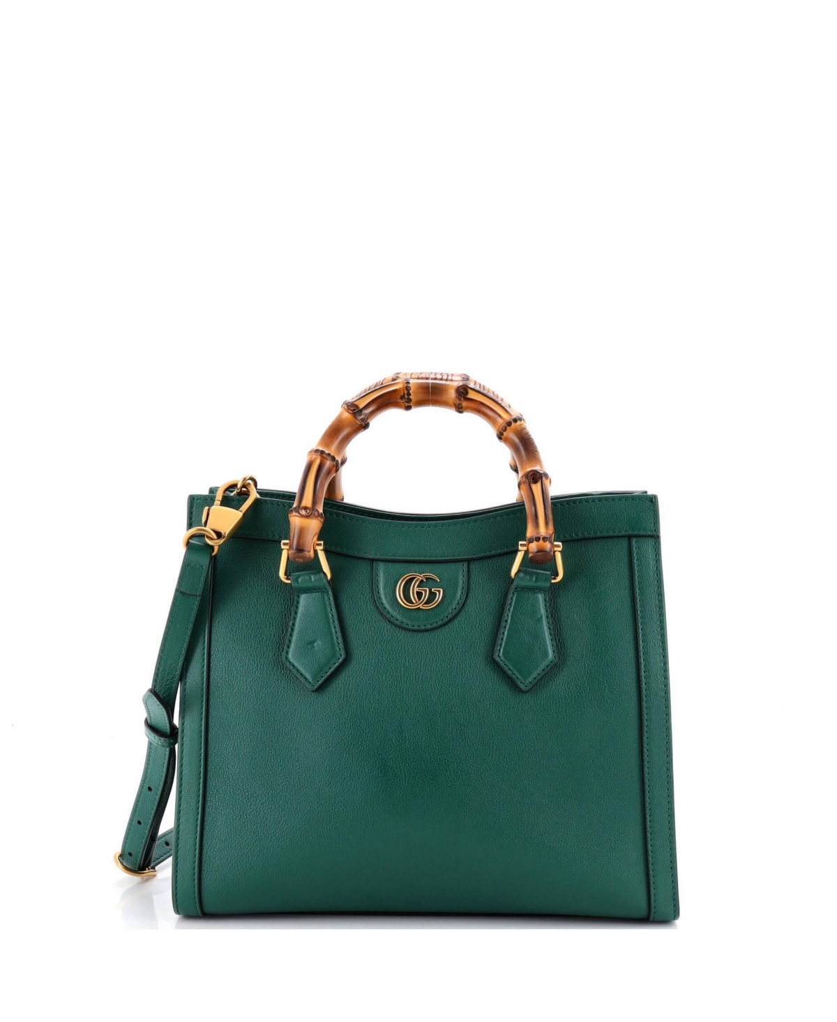 Pre-Owned Gucci Small Diana Nm Bamboo Handle Tote Leather - Green
