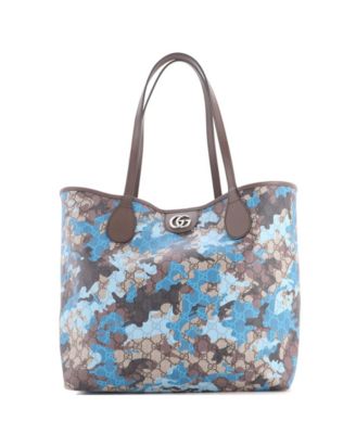 Large Ophidia GG Open Tote GG Camouflage Coated Canvas