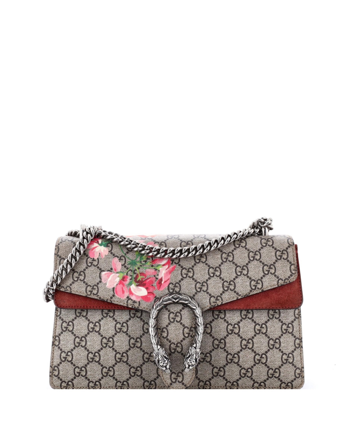 Pre-Owned Gucci Small Dionysus Bag Blooms Print Gg Coated Canvas - Brown