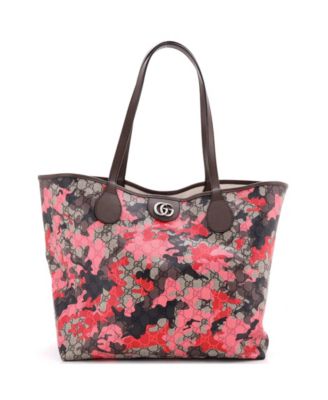 Large Ophidia GG Open Tote GG Camouflage Coated Canvas
