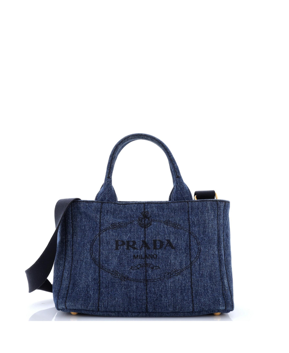 Pre-Owned Prada Mini Canapa Convertible Tote Denim