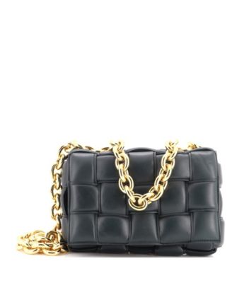 Cassette Chain Crossbody Bag Padded Maxi Intrecciato Leather