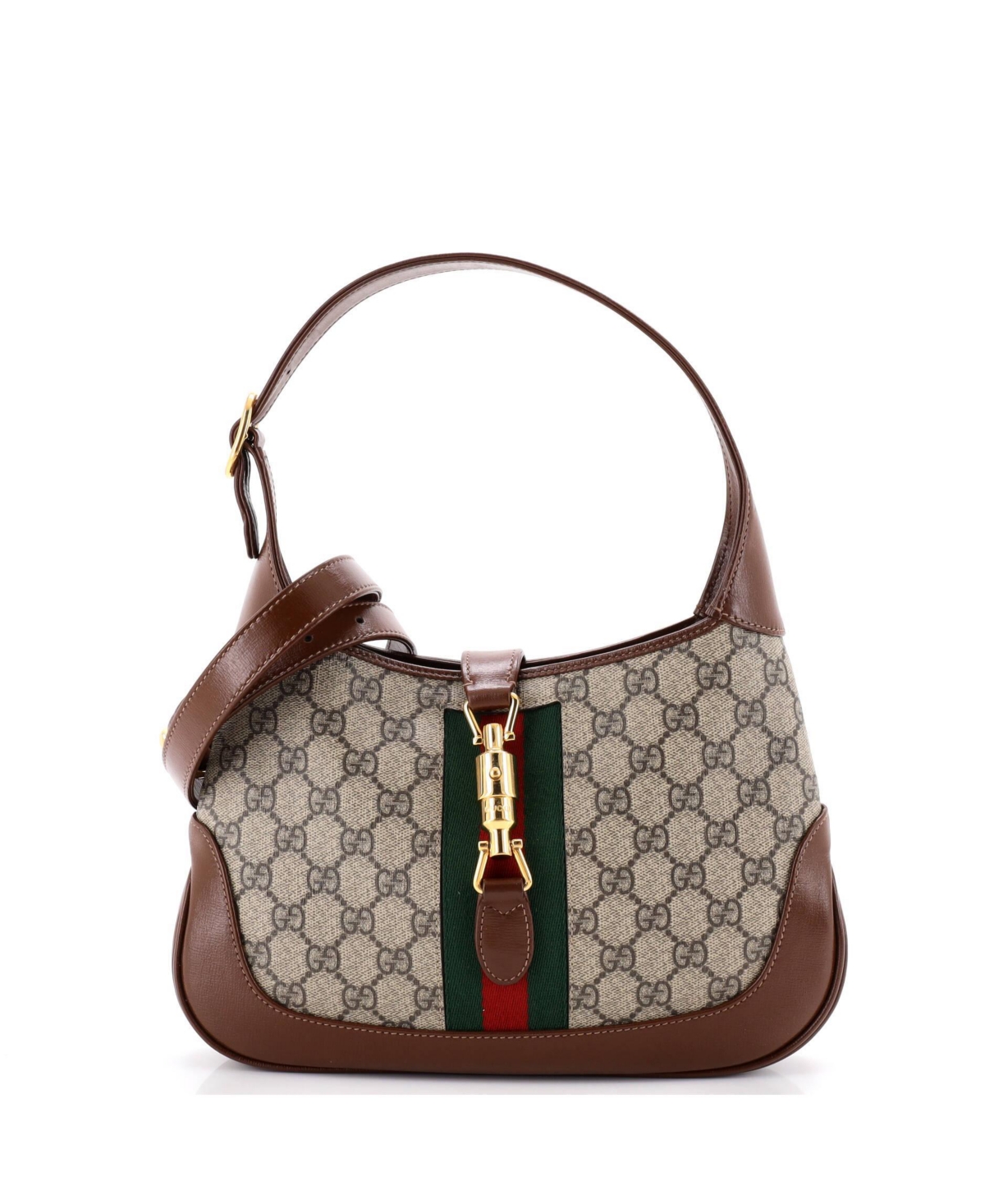 Pre-Owned Gucci Small Jackie 1961 Hobo Gg Coated Canvas - Brown